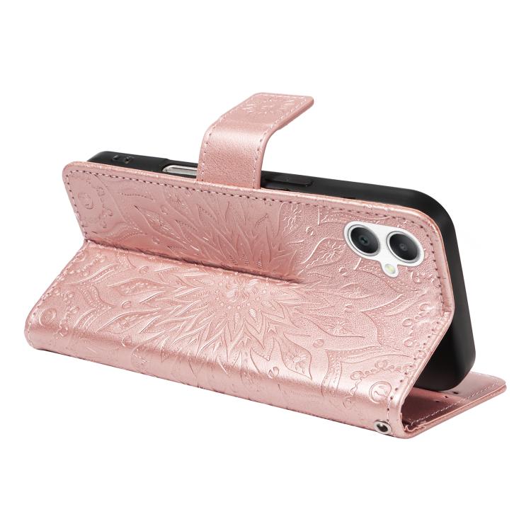 For Samsung Galaxy A07 5G Embossed Sunflower Pattern Flip Leather Phone Case