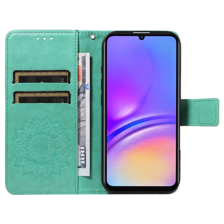 For Samsung Galaxy A07 5G Embossed Sunflower Pattern Flip Leather Phone Case