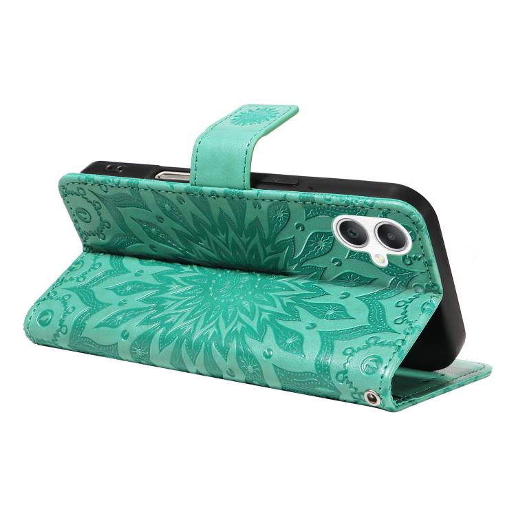 For Samsung Galaxy A07 5G Embossed Sunflower Pattern Flip Leather Phone Case
