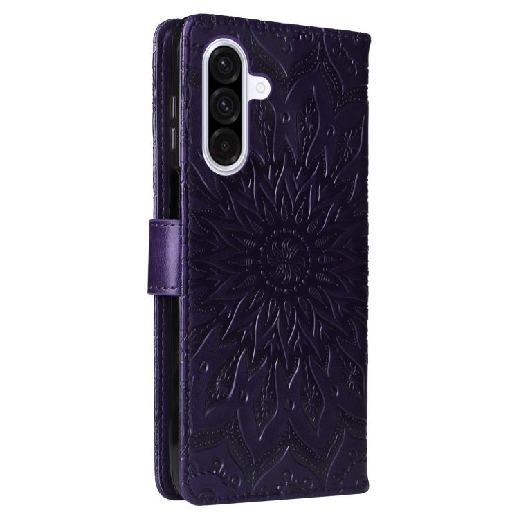 For Samsung Galaxy A36 5G / M56 5G Embossed Sunflower Pattern Flip Leather Phone Case