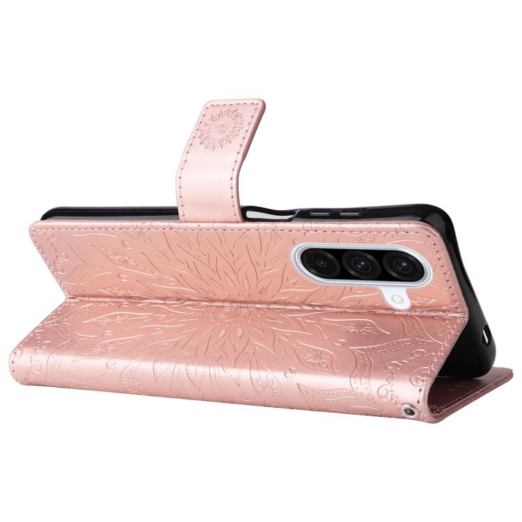 For Samsung Galaxy A36 5G / M56 5G Embossed Sunflower Pattern Flip Leather Phone Case