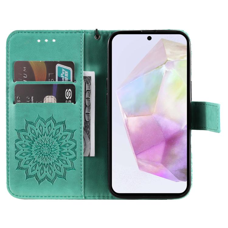 For Samsung Galaxy A36 5G / M56 5G Embossed Sunflower Pattern Flip Leather Phone Case
