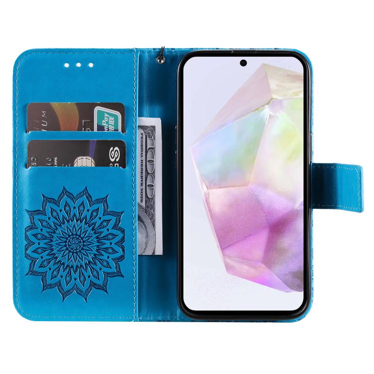 For Samsung Galaxy A36 5G / M56 5G Embossed Sunflower Pattern Flip Leather Phone Case