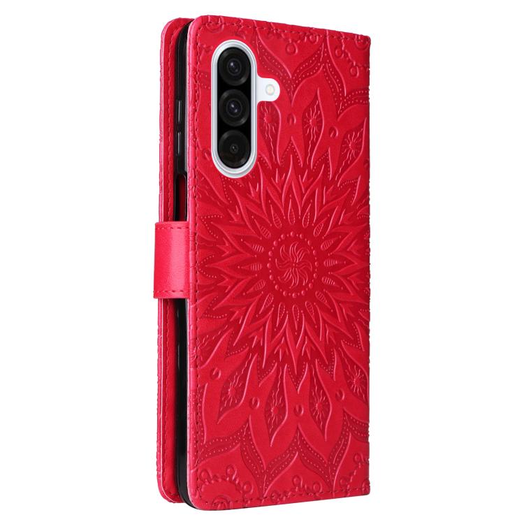 For Samsung Galaxy A56 5G Embossed Sunflower Pattern Flip Leather Phone Case