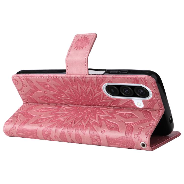 For Samsung Galaxy A56 5G Embossed Sunflower Pattern Flip Leather Phone Case