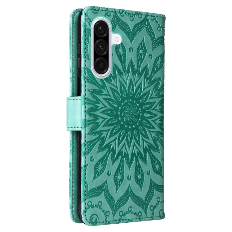 For Samsung Galaxy A56 5G Embossed Sunflower Pattern Flip Leather Phone Case