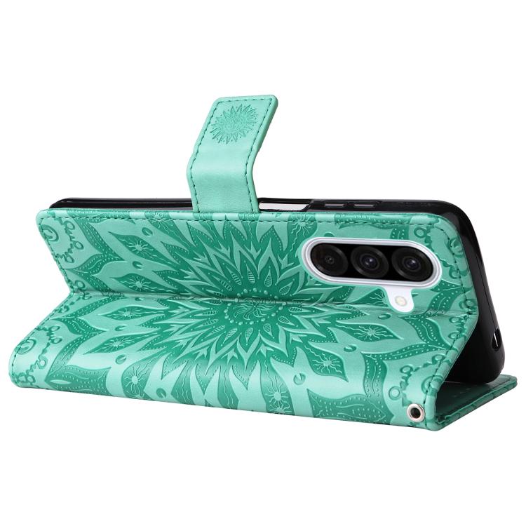 For Samsung Galaxy A56 5G Embossed Sunflower Pattern Flip Leather Phone Case