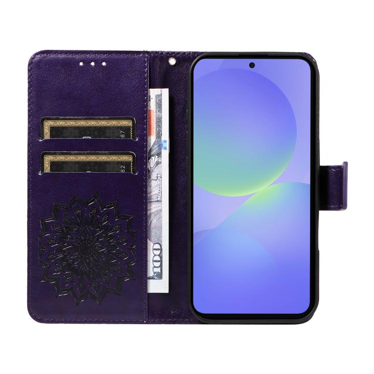For Samsung Galaxy A37 5G Embossed Sunflower Pattern Flip Leather Phone Case