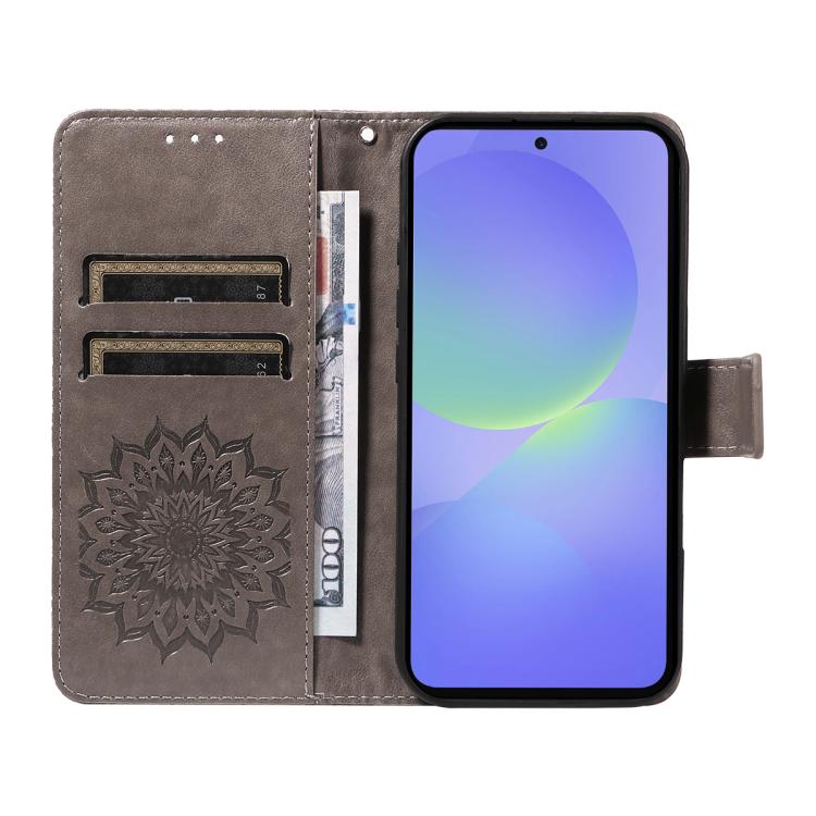 For Samsung Galaxy A37 5G Embossed Sunflower Pattern Flip Leather Phone Case