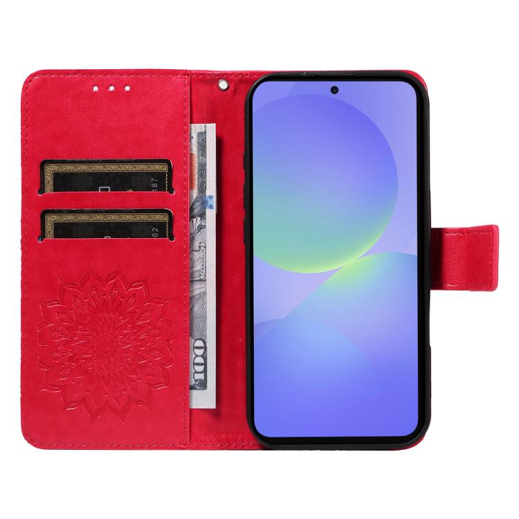 For Samsung Galaxy A37 5G Embossed Sunflower Pattern Flip Leather Phone Case