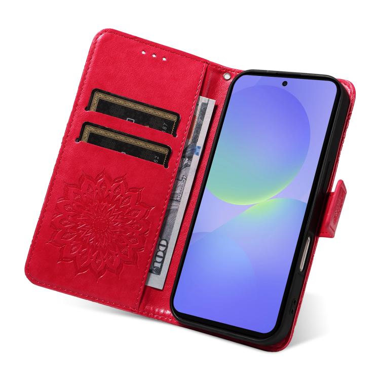 For Samsung Galaxy A37 5G Embossed Sunflower Pattern Flip Leather Phone Case
