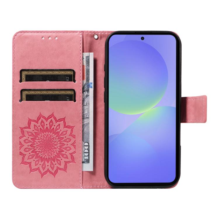 For Samsung Galaxy A37 5G Embossed Sunflower Pattern Flip Leather Phone Case