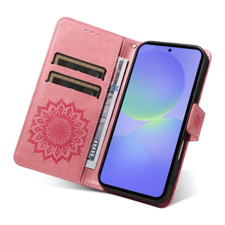 For Samsung Galaxy A37 5G Embossed Sunflower Pattern Flip Leather Phone Case