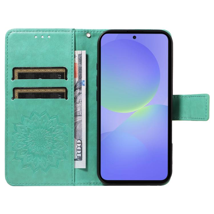 For Samsung Galaxy A37 5G Embossed Sunflower Pattern Flip Leather Phone Case