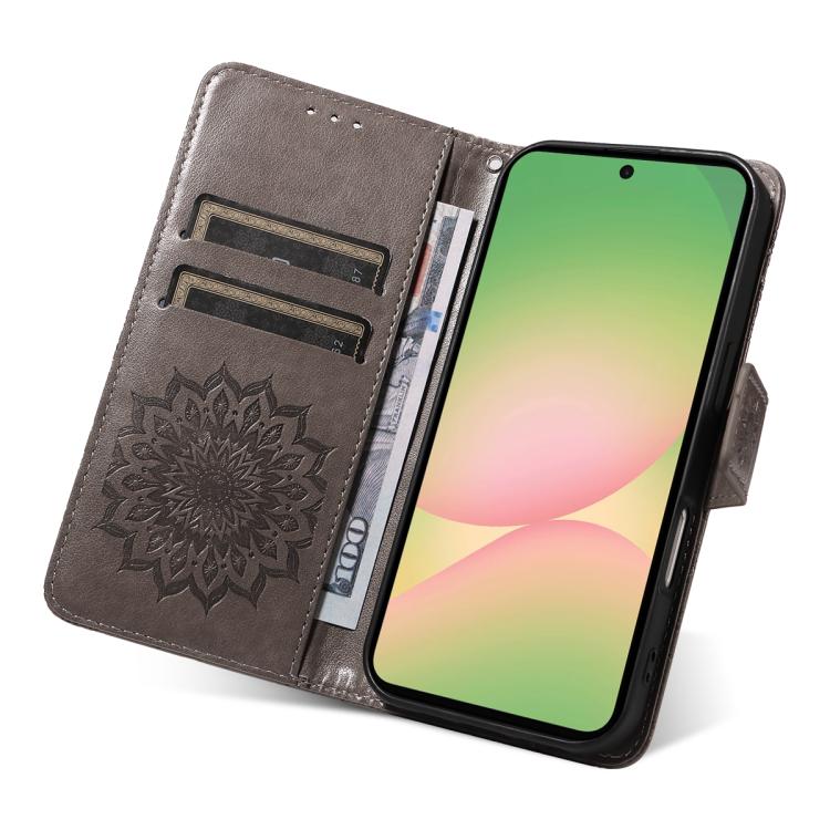 For Samsung Galaxy A57 5G Embossed Sunflower Pattern Flip Leather Phone Case