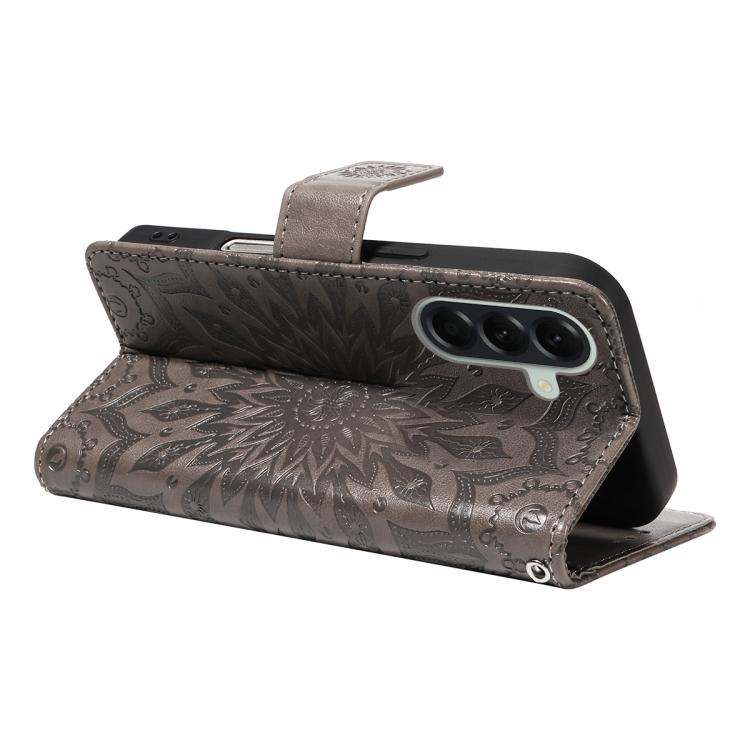 For Samsung Galaxy A57 5G Embossed Sunflower Pattern Flip Leather Phone Case