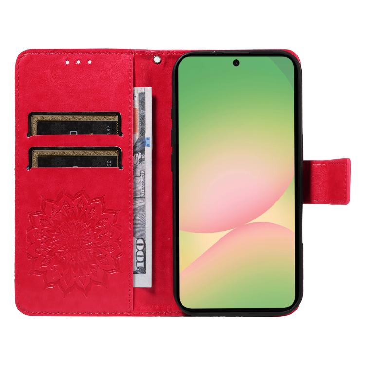 For Samsung Galaxy A57 5G Embossed Sunflower Pattern Flip Leather Phone Case