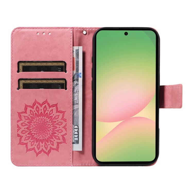 For Samsung Galaxy A57 5G Embossed Sunflower Pattern Flip Leather Phone Case