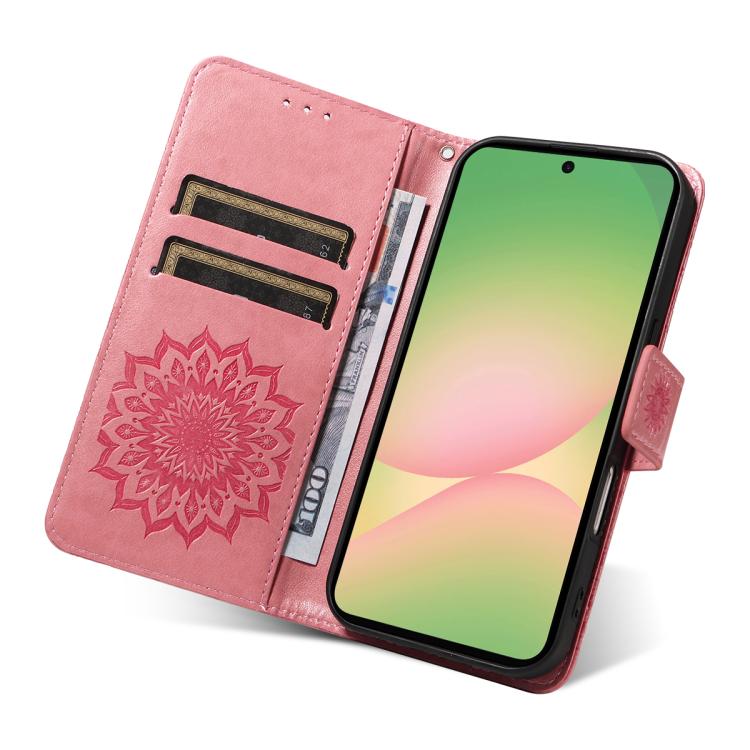 For Samsung Galaxy A57 5G Embossed Sunflower Pattern Flip Leather Phone Case