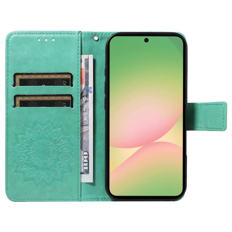 For Samsung Galaxy A57 5G Embossed Sunflower Pattern Flip Leather Phone Case