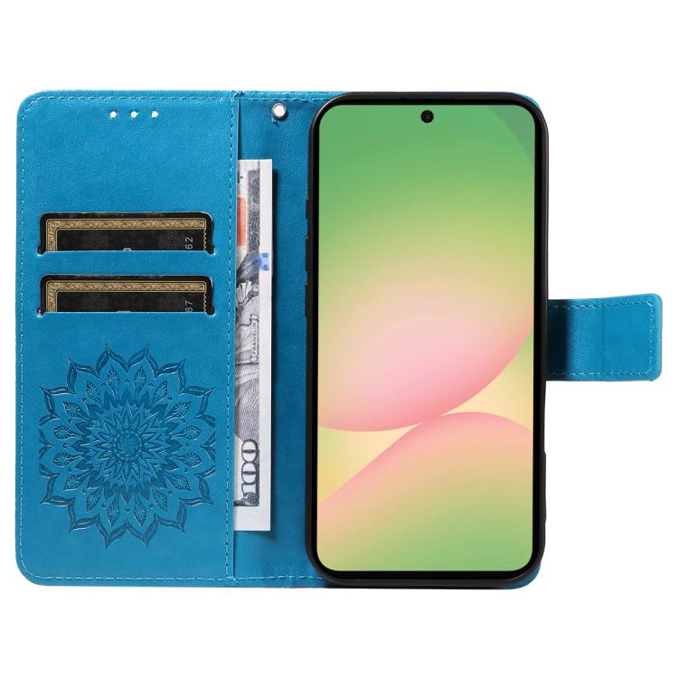 For Samsung Galaxy A57 5G Embossed Sunflower Pattern Flip Leather Phone Case