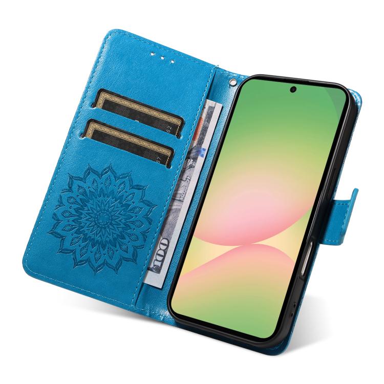For Samsung Galaxy A57 5G Embossed Sunflower Pattern Flip Leather Phone Case