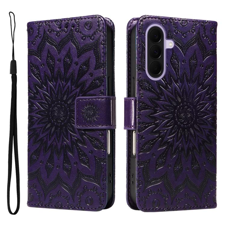 For Galaxy A27 5G Embossed Sunflower Pattern Flip Leather Phone Case