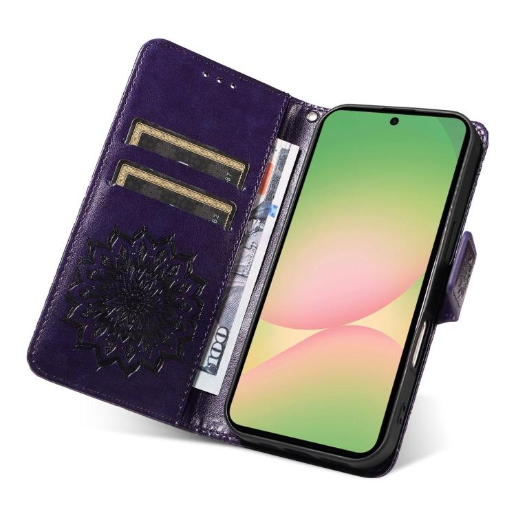 For Galaxy A27 5G Embossed Sunflower Pattern Flip Leather Phone Case