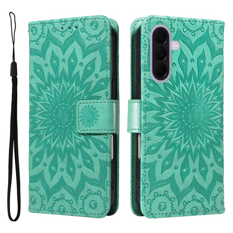 For Galaxy A27 5G Embossed Sunflower Pattern Flip Leather Phone Case