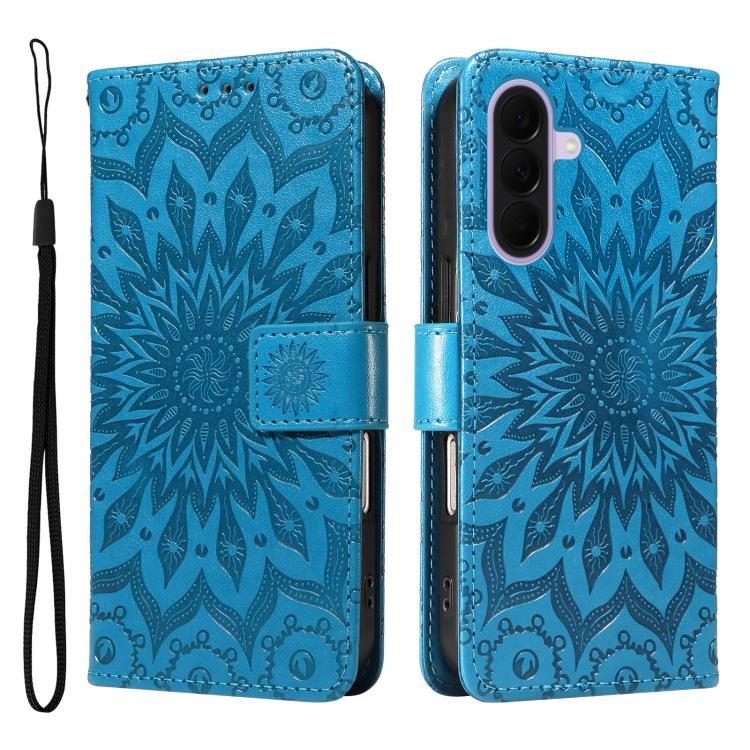 For Galaxy A27 5G Embossed Sunflower Pattern Flip Leather Phone Case