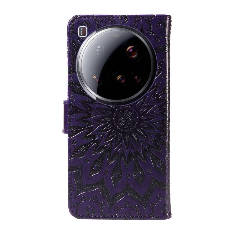 For Xiaomi 15 Ultra 5G Global Embossed Sunflower Pattern Flip Leather Phone Case