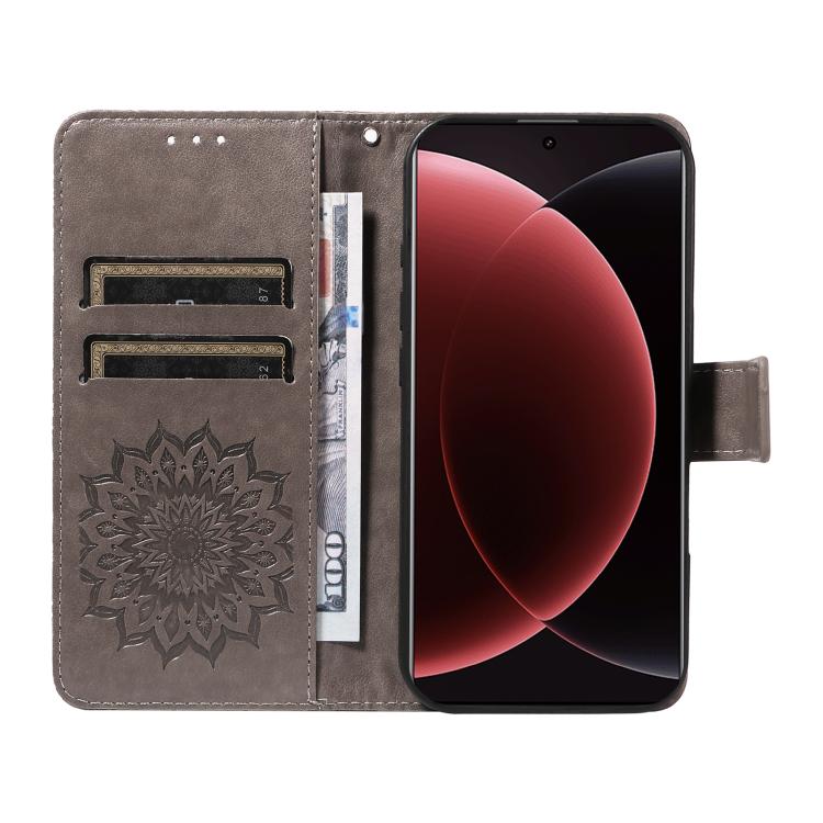 For Xiaomi 15 Ultra 5G Global Embossed Sunflower Pattern Flip Leather Phone Case