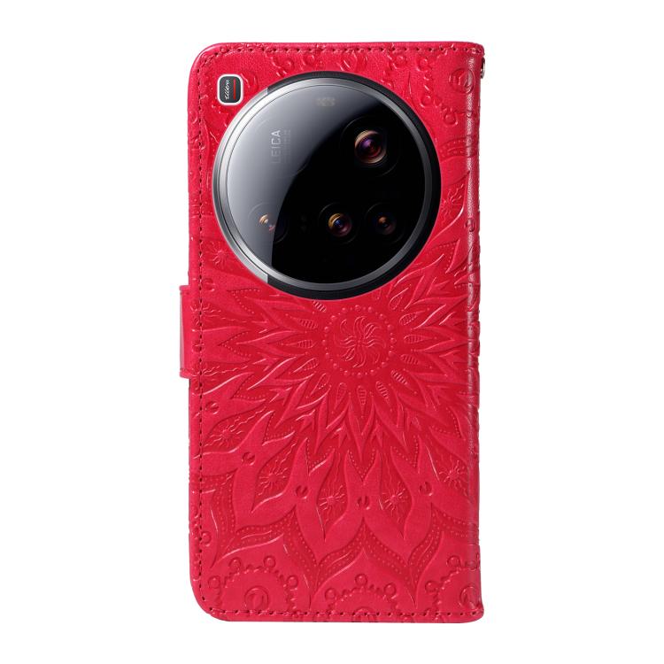For Xiaomi 15 Ultra 5G Global Embossed Sunflower Pattern Flip Leather Phone Case