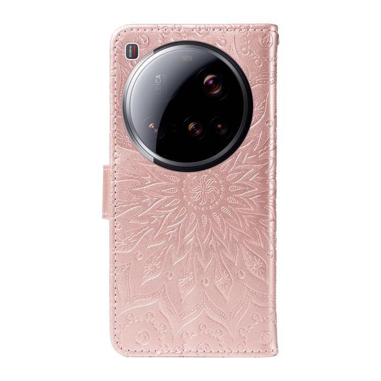 For Xiaomi 15 Ultra 5G Global Embossed Sunflower Pattern Flip Leather Phone Case