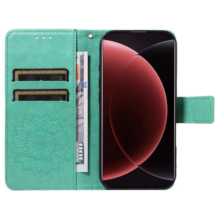 For Xiaomi 15 Ultra 5G Global Embossed Sunflower Pattern Flip Leather Phone Case