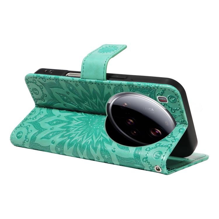 For Xiaomi 15 Ultra 5G Global Embossed Sunflower Pattern Flip Leather Phone Case