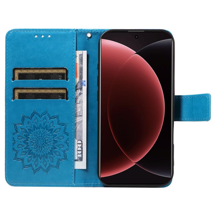 For Xiaomi 15 Ultra 5G Global Embossed Sunflower Pattern Flip Leather Phone Case