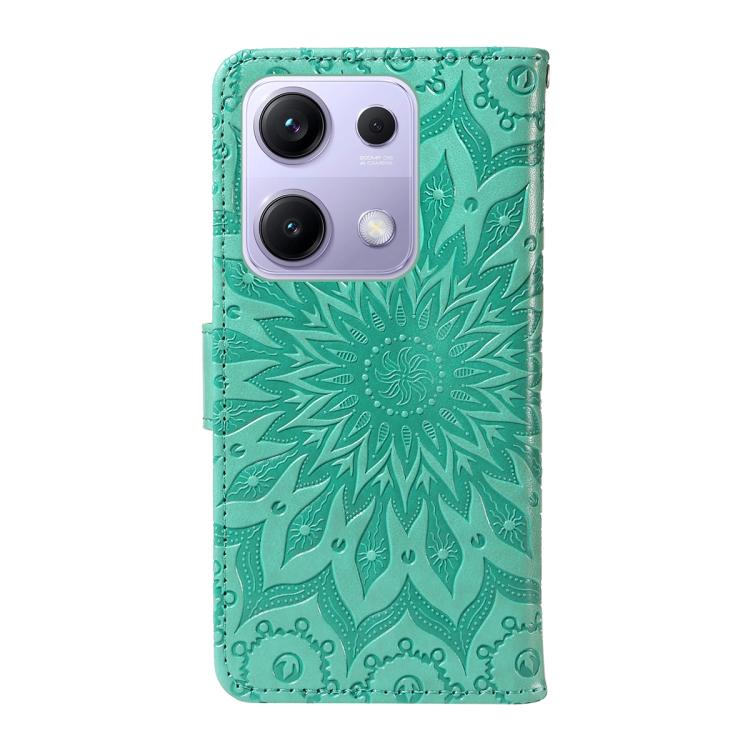 For Xiaomi Poco M6 Pro 4G Global Embossed Sunflower Pattern Flip Leather Phone Case