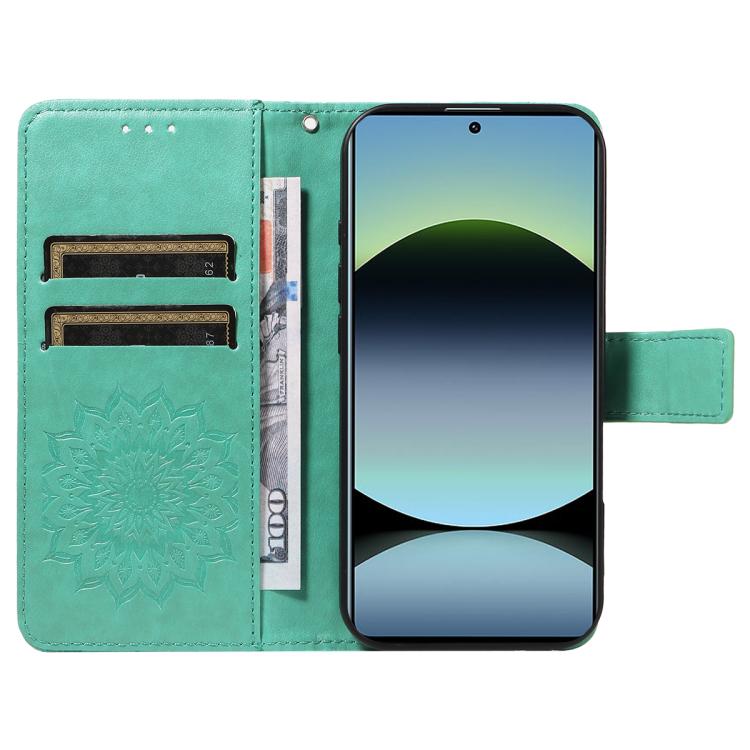 For Xiaomi Poco M6 Pro 4G Global Embossed Sunflower Pattern Flip Leather Phone Case