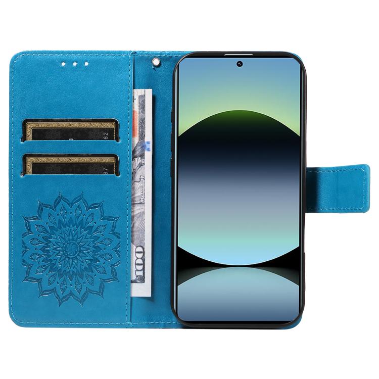 For Xiaomi Poco M6 Pro 4G Global Embossed Sunflower Pattern Flip Leather Phone Case