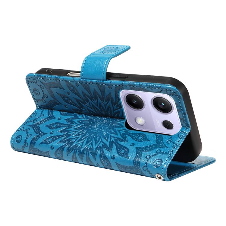 For Xiaomi Poco M6 Pro 4G Global Embossed Sunflower Pattern Flip Leather Phone Case