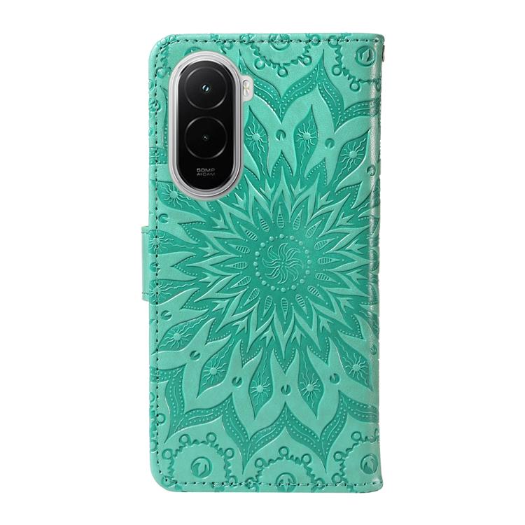 For Xiaomi Poco M7 4G 169mm Embossed Sunflower Pattern Flip Leather Phone Case
