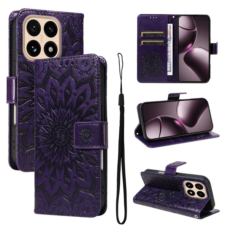 For Xiaomi 15T 5G Embossed Sunflower Pattern Flip Leather Phone Case
