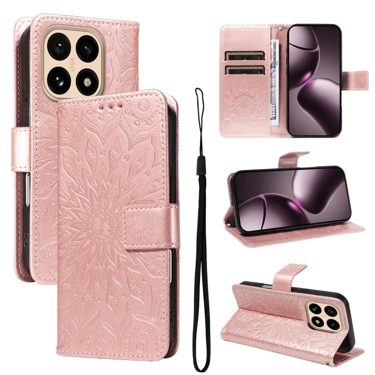 For Xiaomi 15T 5G Embossed Sunflower Pattern Flip Leather Phone Case
