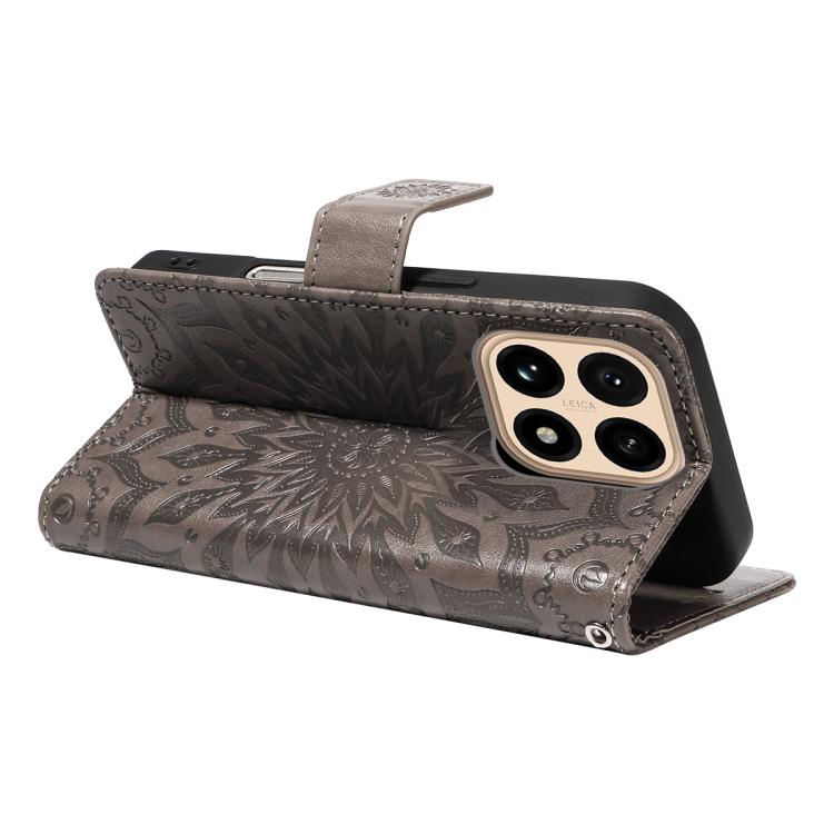 For Xiaomi 15T 5G Embossed Sunflower Pattern Flip Leather Phone Case