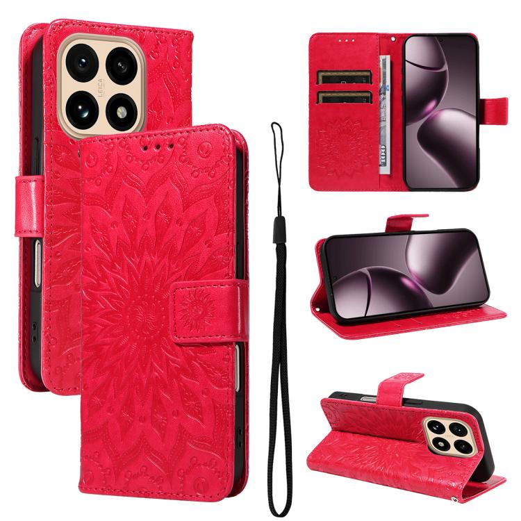 For Xiaomi 15T 5G Embossed Sunflower Pattern Flip Leather Phone Case