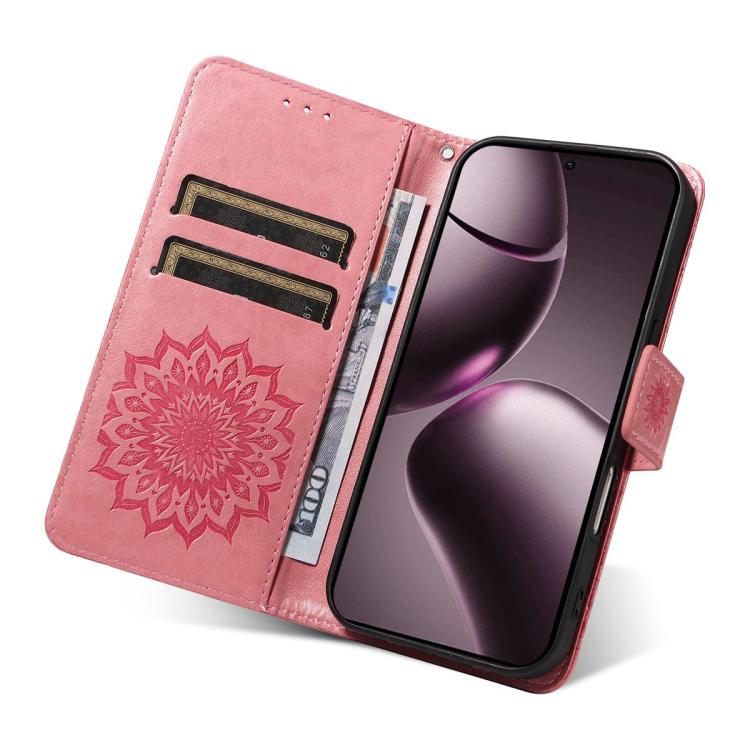 For Xiaomi 15T 5G Embossed Sunflower Pattern Flip Leather Phone Case