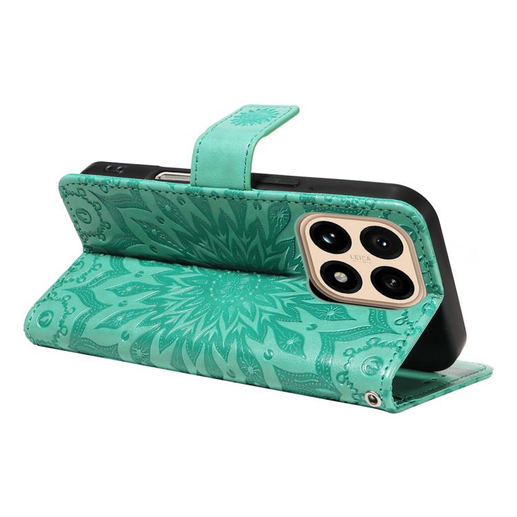 For Xiaomi 15T 5G Embossed Sunflower Pattern Flip Leather Phone Case