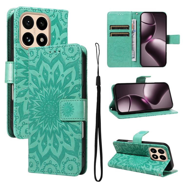 For Xiaomi 15T 5G Embossed Sunflower Pattern Flip Leather Phone Case