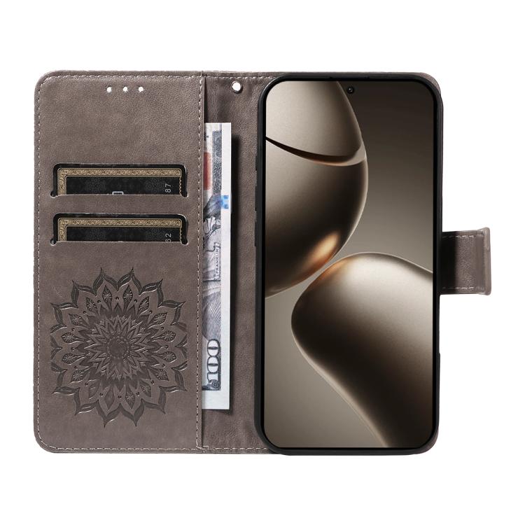 For Xiaomi 15T Pro 5G Embossed Sunflower Pattern Flip Leather Phone Case